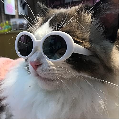 Cheeseandu 4pairs מצחיק כלב חמוד חתול אופנה משקפי שמש חייזרים CAMO רטרו רטרו הגנה מעצבי עיניים חתול קיץ משקפיים חוף משקפיים חיות מחמד אבזרים לחתול כלב קטן