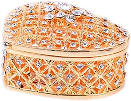 קופסת תכשיטים של צורת לב קריסטל תכשיט תכשיטים לשרשרת טבעות אוצר קופסת מתנה לחתונה לחתונה