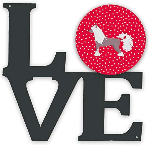 אוצרות קרולין5822וואלב סיני מצויץ 2 אהבה מתכת קיר יצירות אמנות אהבה, אדום,