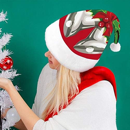חג המולד סנטה כובע, החג שמח פעמוני חג המולד חג כובע למבוגרים, יוניסקס נוחות חג המולד כובעי לשנה חדשה חגיגי תלבושות חג מסיבת אירוע