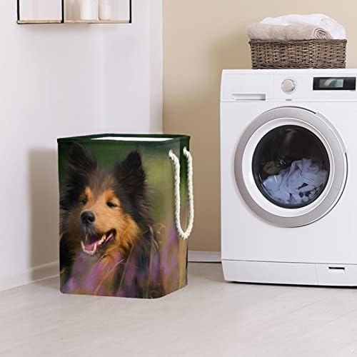 כלב דפוס גדול כביסת עמיד למים מתקפל בגדי סל סל בגדי צעצוע ארגונית, בית תפאורה לחדר שינה אמבטיה
