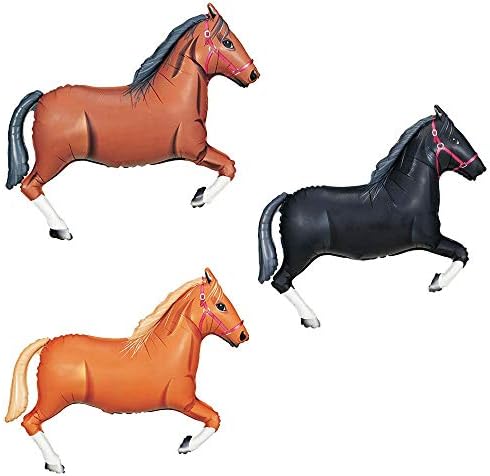 43 ג'מבו חום שחור שזוף סוס סוס בלון 3 חלקים חבילה
