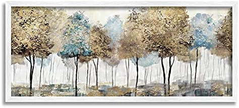 תעשיות סטופל כפרי כפרי פרדס נוף מופשט עצים גבוהים, שתוכנן על ידי נאן לבן ממוסגר אמנות, 10 x 24, חום