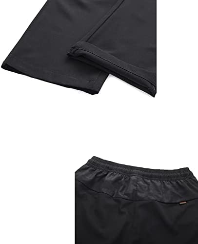 מכנסי ריצה של Biylaclesen גברים קלים משקל קל לטיולים יבש מהיר מכנסי טרנינג מכנסי טרנינג רוכסן