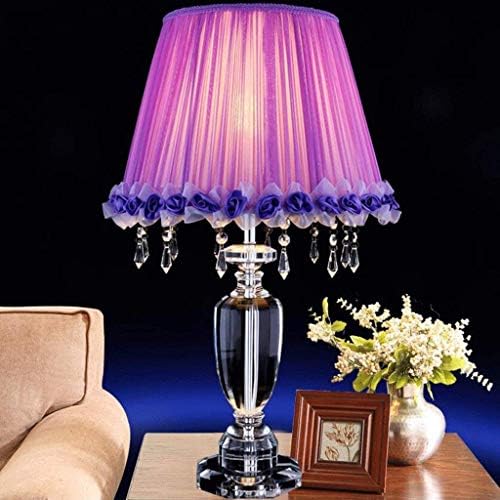 מנורת שולחן קריסטל של WSSBK, מנורת שולחן קריסטל רומנטית, מנורת שולחן חדר שינה של וילה מסוגננת, מנורת שולחן ביתית ביתית מנורה דקורטיבית