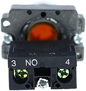 Tintag 5PCs/Lot XB2-BA51 צהוב רמת עצמית רגעית סומק סומק כפתור 1 N/O מתג לחצן שטוח החלף טל. Mecanique