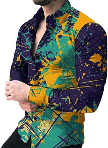 ZDFER 2022 חולצות גברים מעצב קיץ כפתור שרוול ארוך כפתור למטה חולצות עניבה מזדמנת חולצות הוואי מודפסות חולצות צווארון