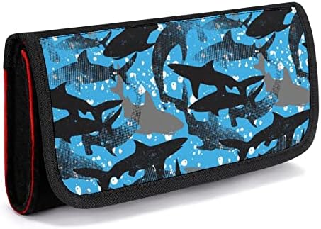 כרישים תקציר הנושאים תיק למתג שקית אחסון ניידים שקית מגן עם 5 משבצות קלפי משחק