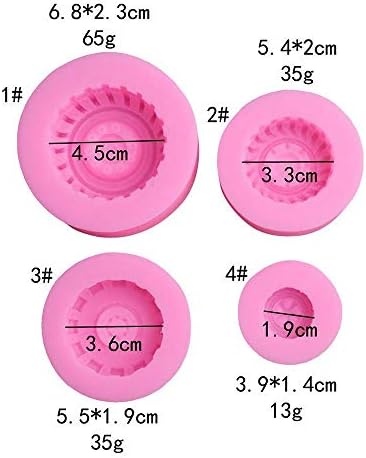 סט של 4 3 ד עגול צמיג שוקולד סוכריות תבניות סיליקון משאית גלגלי רכב צמיג עוגת פונדנט תבניות עוגת סוכר לקשט כלים שרף פולימר חימר סבון תבניות