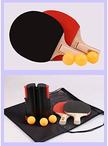 סט משוטים של Zayz Ping Pong - מחבטי טניס שולחן מקצועי ו -3 כדורים נשללים עם פוסטים ושקית אחסון משחק שולחן שולחן פנים/חיצוני