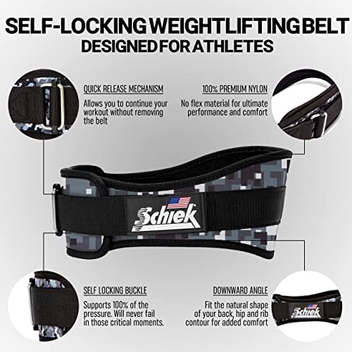 Schiek Sports 2006 ניילון 6 חגורת הרמת משקל - חגורת תמיכה בהרמת כוח - עמידה במיוחד