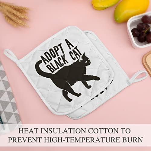 מחזיקי סיר חתולים שחורים למטבח חום עמיד בפני חום תנור רפידות חמות לבישול
