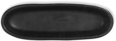 Roro Ceramic Stoneary בעבודת יד מט שחור שחור קערות קמצוץ ארוכות מודרניות, סט של 2