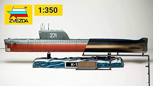 זווזדה 9025-צוללת גרעינית סובייטית ק - 19-ערכת מודל פלסטיק בקנה מידה 1/350 אורך 12.5/ 32 ס מ 33 חלקים