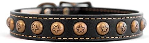 Auburn Leathercrafters Heerloom Star Dog Collar גודל: 1 x 22, צבע: בורגונדי