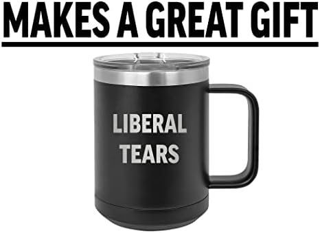 מצחיק ליברלי דמעות בדיחה כבד החובה נירוסטה שחור קפה ספל כוס עם מכסה חידוש כוס מתנה גדולה רעיון עבור שמרני או רפובליקני