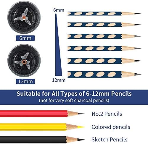 מחדד עיפרון חשמלי, מחדד עיפרון לעפרונות צבעוניים, עצירה אוטומטית, סופר חד ומהיר, מחדד עיפרון חשמלי לחבר עבור 6-12 מ מ מס 2/עפרונות צבעוניים / משרד / בית-שחור