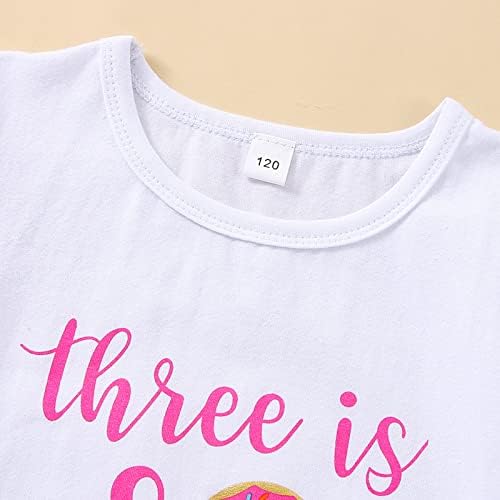 אדיריוס 3 יחידות פעוטות תינוקות תינוקות יום הולדת 1-5 ט 'מתוקה/גרובית חולצות שרוול קצר