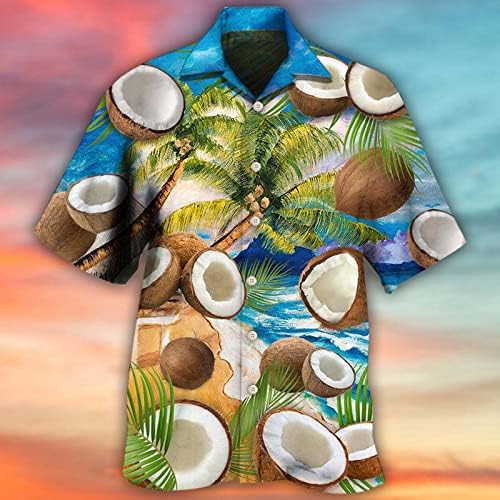 שרוולים קצרים בהוואי לגברים 2023 כפתור קל משקל קל משקל מטה חולצת חוף שרוול קצר