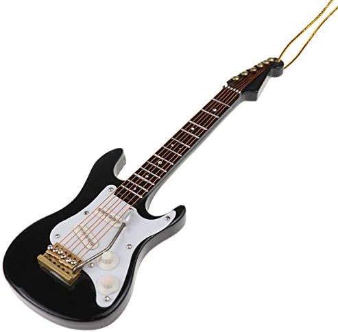 חוט DSELVGVU גיטרה מיניאטורית קישוט תלייה מיני מכשיר מוסיקה העתק עץ חג קישוט לחג המולד