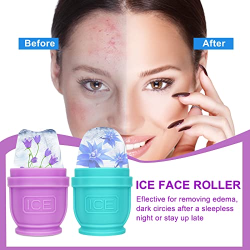 2 יחידות קרח רולים עבור פנים, לשימוש חוזר פנים עיסוי כלי עבור נפיחות להאיר ולהדק, קר טיפול קרח כוס תבניות לטיפול בעור וכאב להקלה