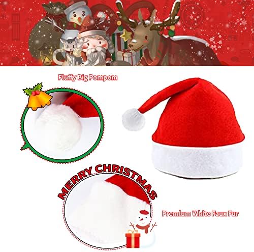 סנטה כובע, חג המולד כובע אדום חג המולד כובע יוניסקס נוחות קטיפה 2 חבילה סנטה כובע למבוגרים חדש שנה המפלגה.